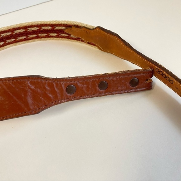 Vintage Hitched Horse Horsehair Belt Western Brown Leather Braided Unisex 26 28 main image 4